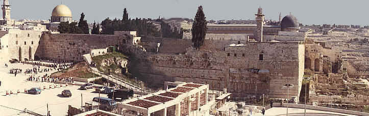 View of the Western Wall, Temple Mount and Mount of Olives in Jerusalem, Israel's capital-2 Chr 6:5,6; Ecc 1:1,12: 1Ki 11:36.